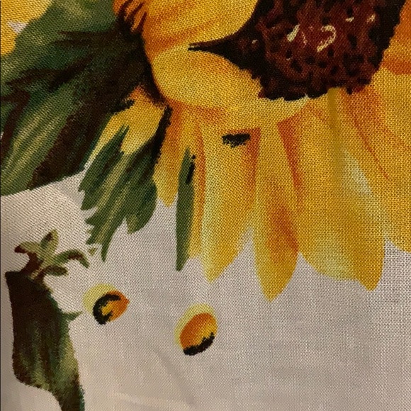 WHITE SUNFLOWER PRINT BOHO BARDOT SWING TOP - Picture 10 of 11